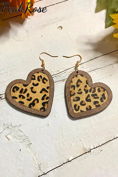 Leopard Heart-Shaped Earrings