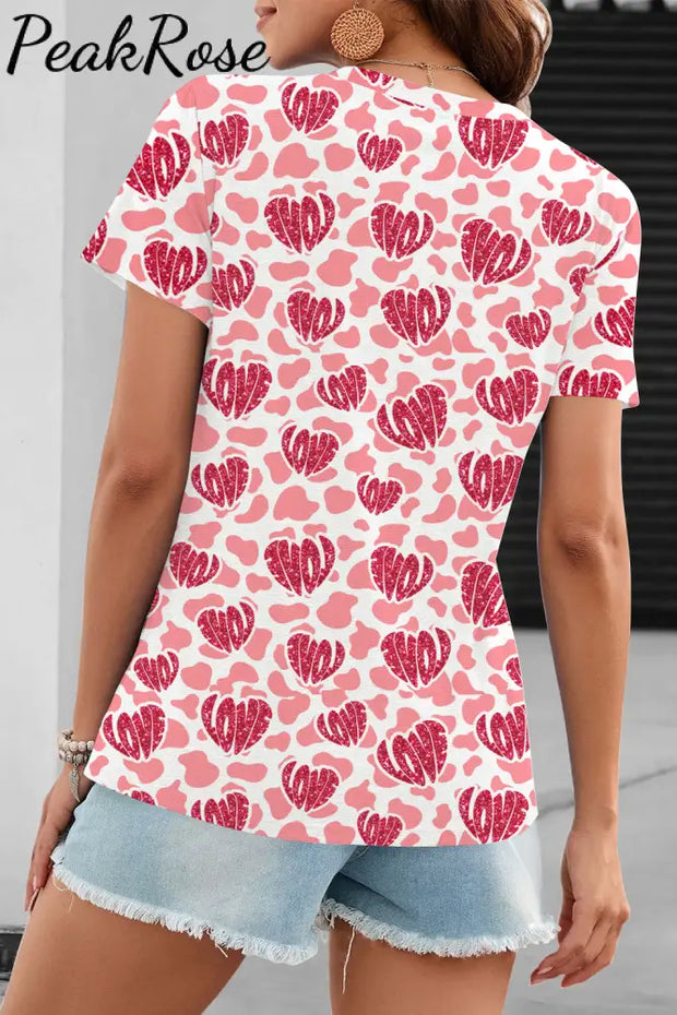 Leopard Love Heart T-Shirt T-Shirt