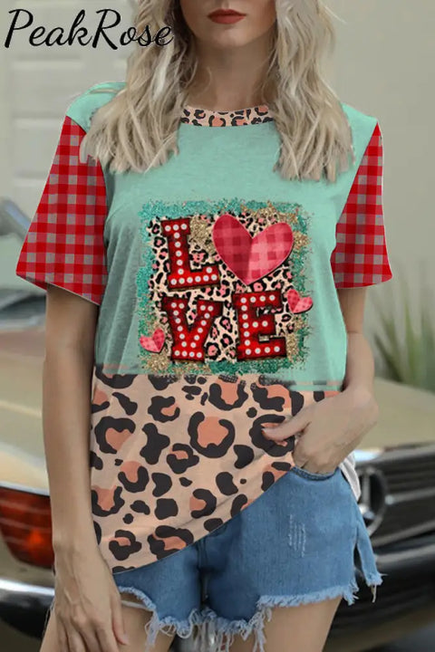 Leopard Plaid Vintage Print T-Shirt