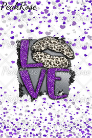 Leopard Print Lips Purple Sequin Love Ripped Denim Jeans