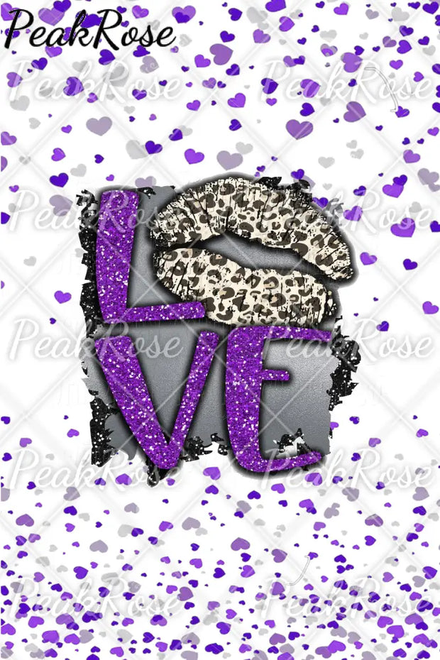 Leopard Print Lips Purple Sequin Love Ripped Denim Jeans