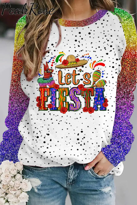 Let’s Fiesta Mexican Festival Cinco De Mayo Printed Sweatshirt