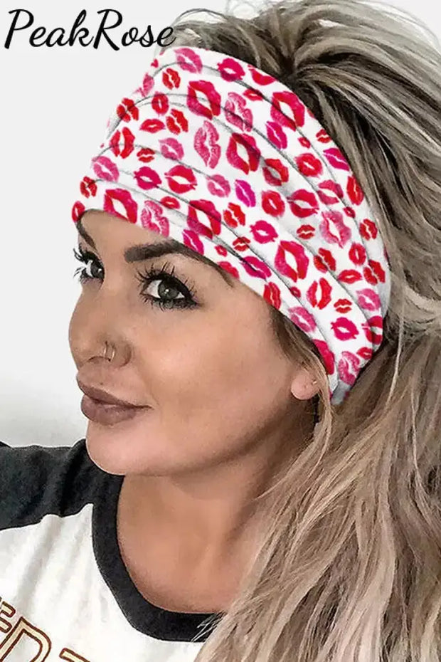 Lips Print Yoga Wide Headband