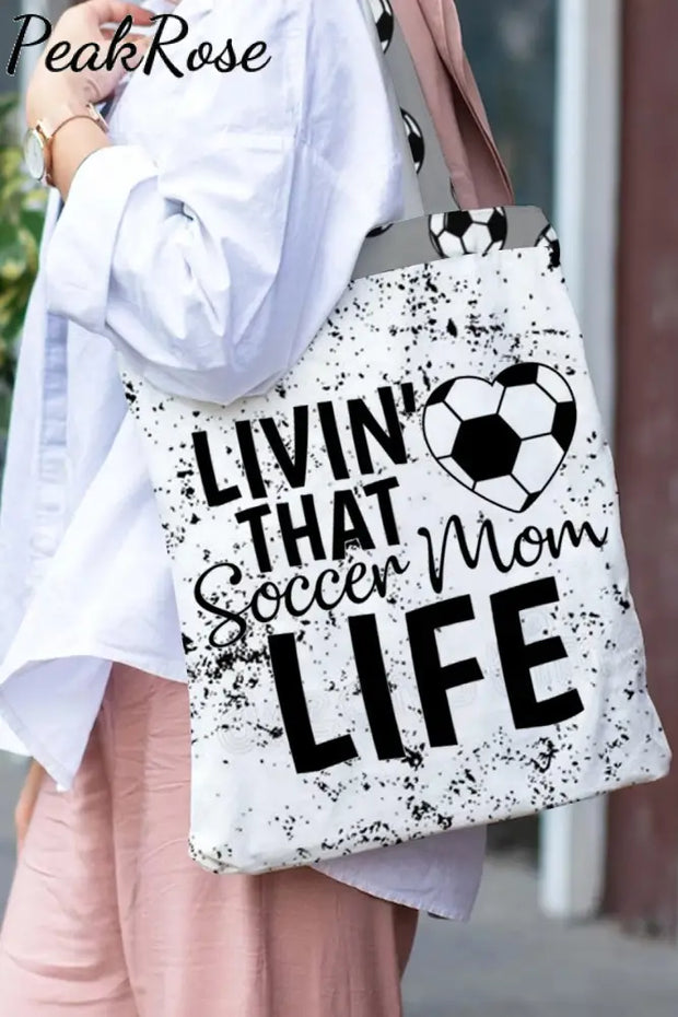 Livin’ That Soccer Mom Life Print Tote Bag