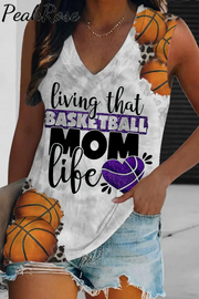 Living That Basketball Mom Vibe Sleeveless V-Neck Tank Top