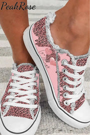 Love Always Pink Leopard Canvas Shoes / 3.5(35)