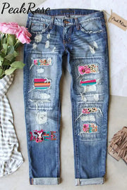 Love Baby Calf Western Leopard Floral Striped Polka Denim Jeans S