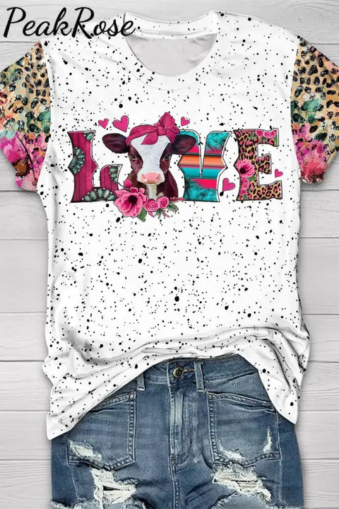 Love Baby Calf Western Leopard Floral Striped Polka Print T-Shirt T-Shirt