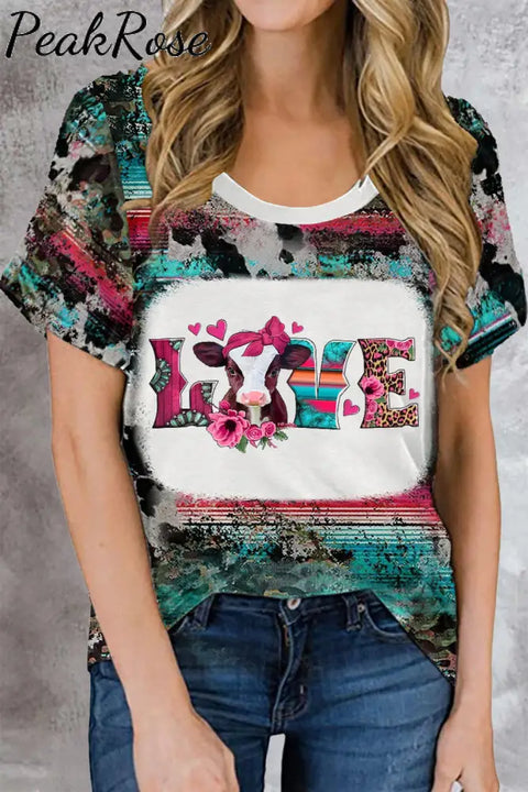 Love Baby Calf Western Leopard Floral Striped Polka Print T-Shirt / S T-Shirt