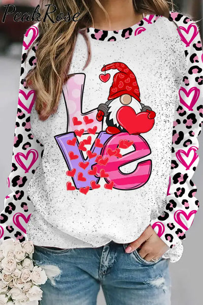 Love Cute Gnomies Leopard Pattern Loose Tunic With Pockets Photo Color / S