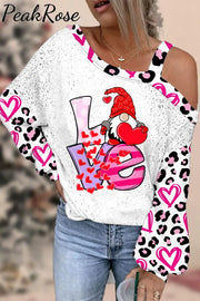 Love Cute Gnomies Leopard Pattern Off-Shoulder Blouse S / Photo Color