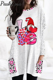 Love Cute Gnomies Leopard Pattern Sweatshirt