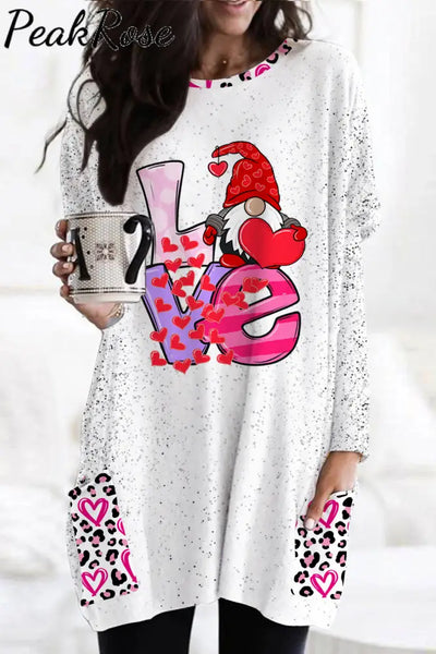 Love Cute Gnomies Leopard Pattern Sweatshirt S / Photo Color