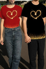 Love Fireworks Glitter Couple Outfit T-Shirt T-Shirt