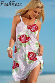 Love Flowers Beach Sleeveless Dress S / Pink