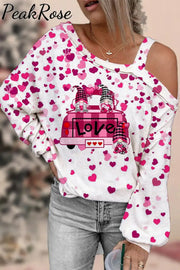 Valentine's Day Love Gnome Off-shoulder Blouse