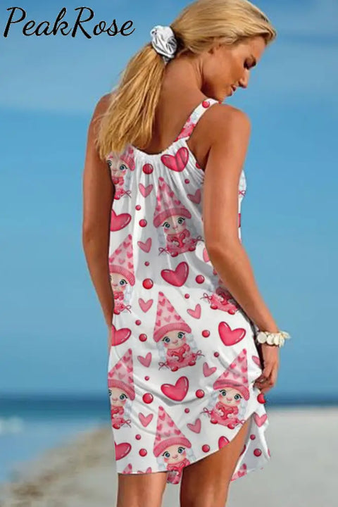 Love Gnomes Beach Sleeveless Dress