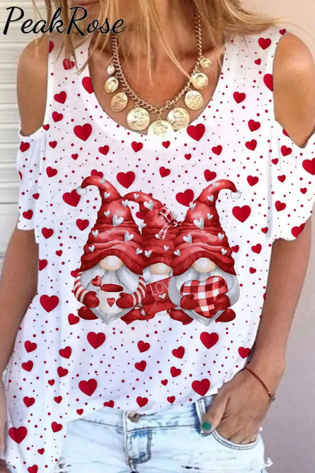 Love Gnomes Cold Shoulder T-Shirt