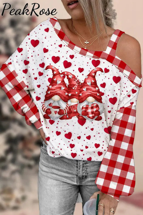 Love Gnomes Off-Shoulder Blouse S / Red