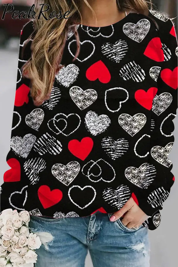 Love Heart Black Sweatshirt