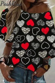 Love Heart Black T-Shirt