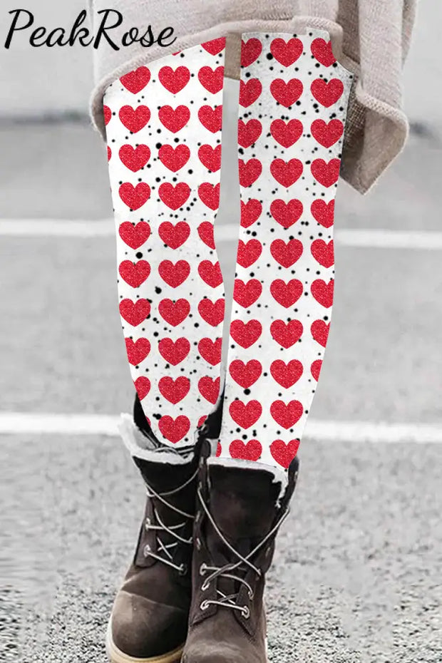 Love Heart Leggings S / Photo Color Leggings