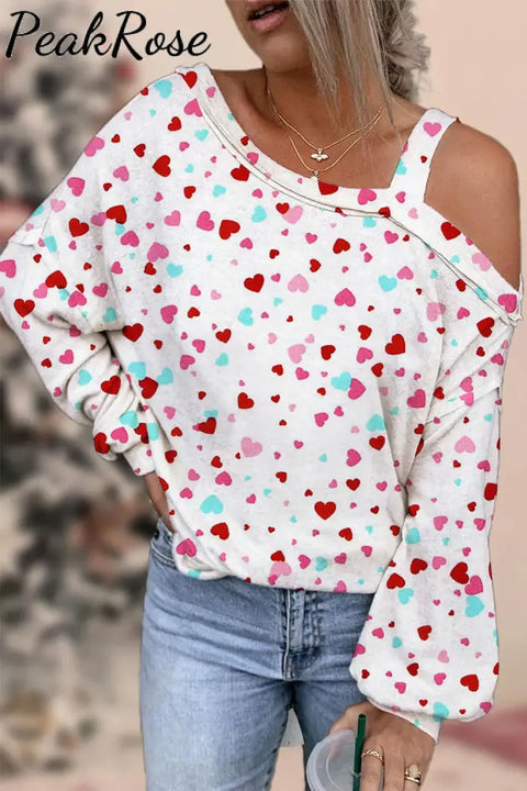 Love Heart Off-Shoulder Blouse