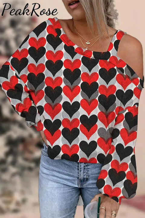 Love Heart Off-Shoulder Blouse