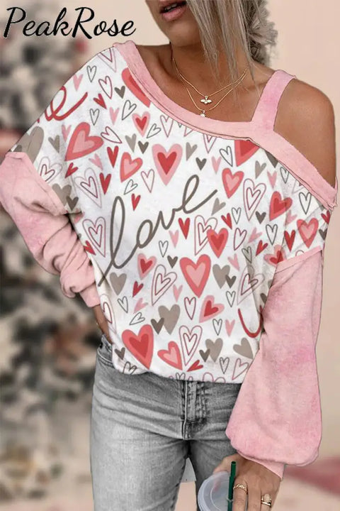 Love Heart Off-Shoulder Blouse