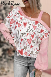 Love Heart Off-Shoulder Blouse S / Pink