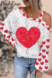 Love Heart Off-Shoulder Blouse S / Polka