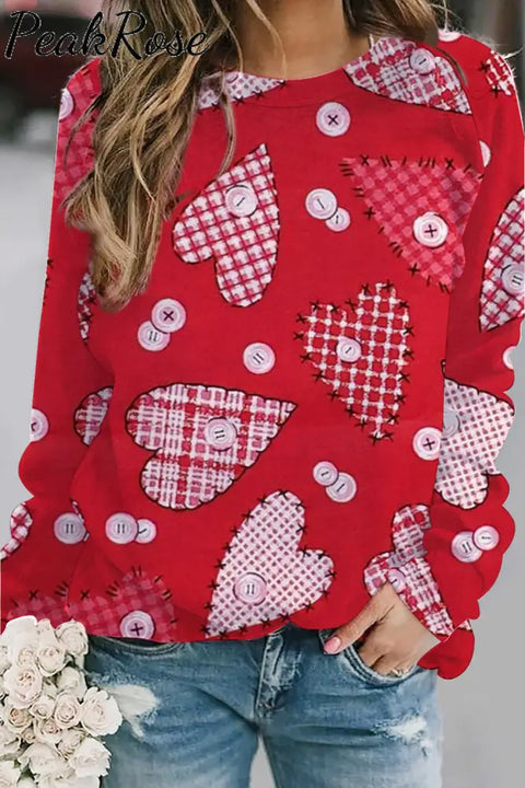 Love Heart Red Sweatshirt