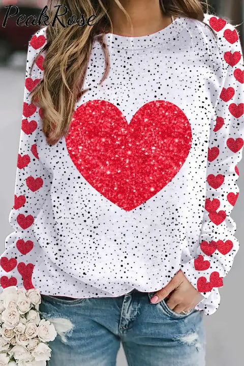 Love Heart Sweatshirt S / Polka