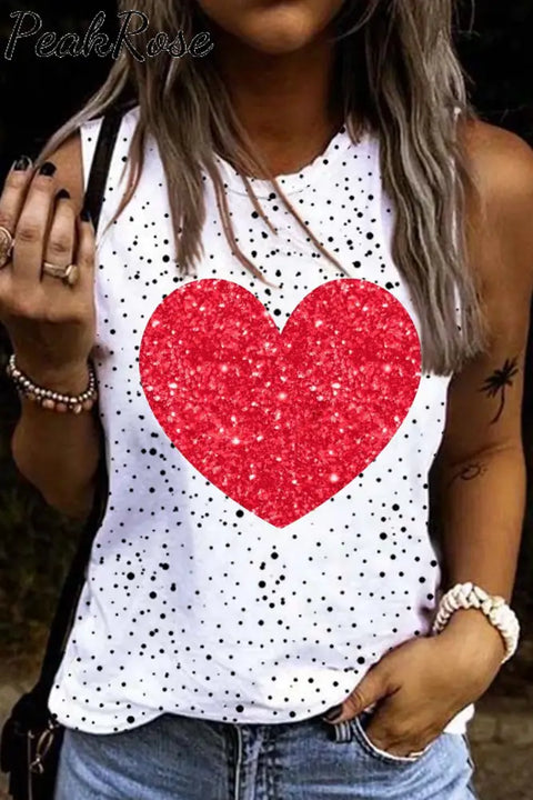 Love Heart Tank Top S / Polka