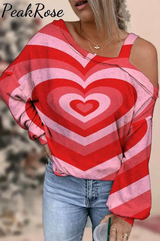 Love Heart Tie Dye Print Blouse