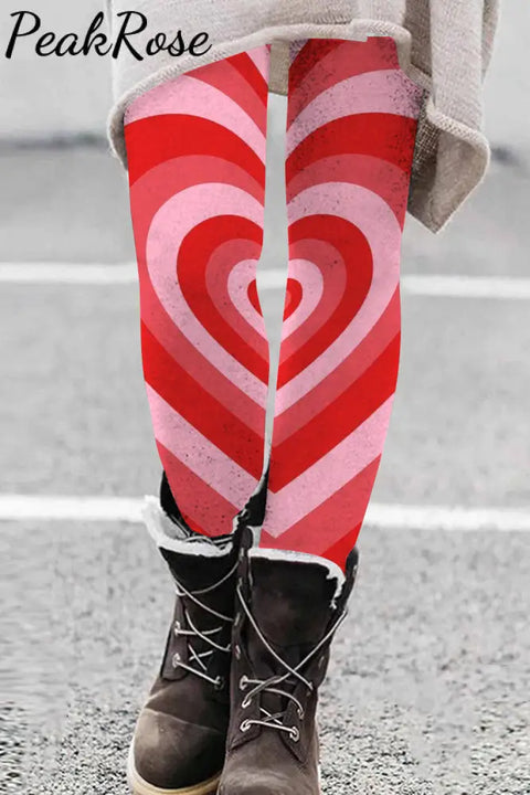 Love Heart Tie Dye Print Leggings Leggings