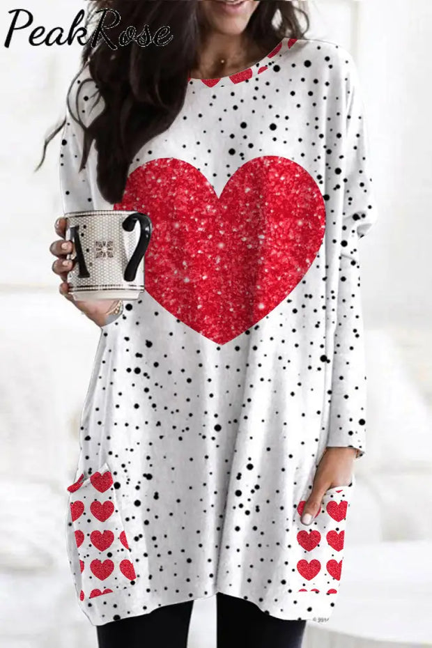 Love Heart Tunic With Pockets S / Polka