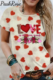 Love Is All You Need Little Heart Retro T-Shirt T-Shirt