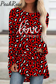 Love Is All You Need Red Leopard Loose Tunic