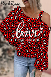 Love Is All You Need Red Leopard Off-Shoulder Blouse