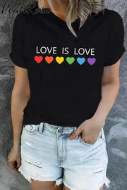 Love Is Rainbow Heart Short Sleeve T-Shirt T-Shirt