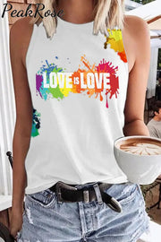 Love Is Rainbow Tank Top S / White