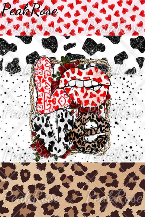 Love Leopard Lips Print Hoodie