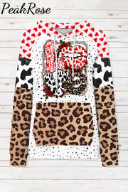 Love Leopard Lips Print Hoodie