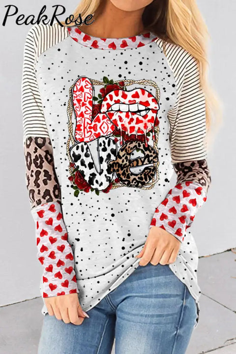 Love Leopard Lips Print Tunic