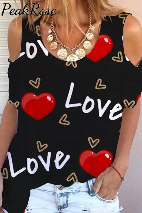 Love Letter Cold Shoulder T-Shirt