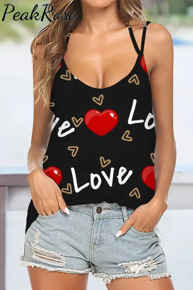 Love Letter Halter Top S / Black Tops