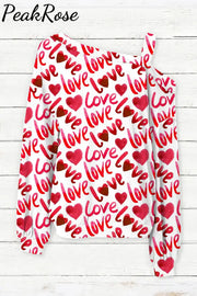 Love Letter Heart-Shape Long Sleeve Blouse