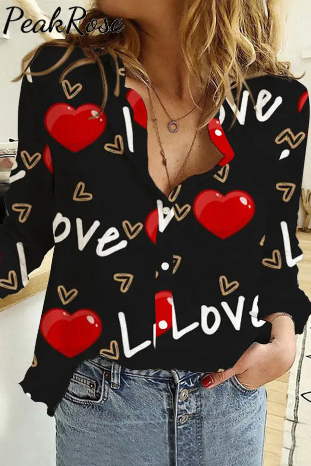 Love Letter Long Sleeve Shirt Women