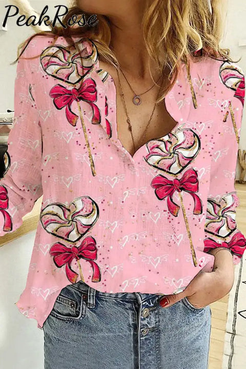 Love Lollipops Long Sleeve Shirt S / Pink Women